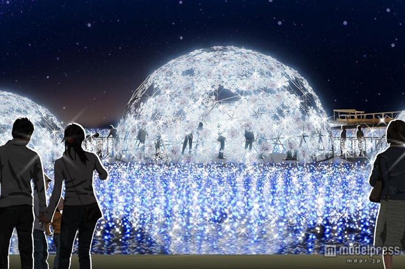 水上イルミネーション「スノープラネット」（イメージ）／画像提供：ラグーナテンボス