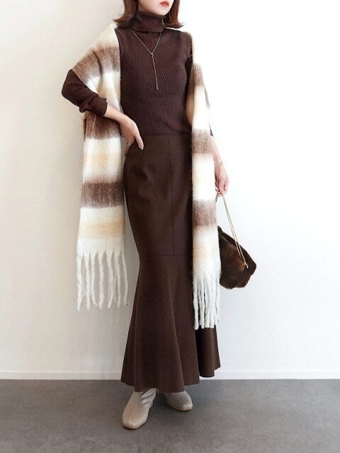 冬のブラウンコーデ
