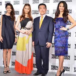 左から:絵美里、押切もえ、アイビージャパン株式会社谷本龍哉氏、神山まりあさん
