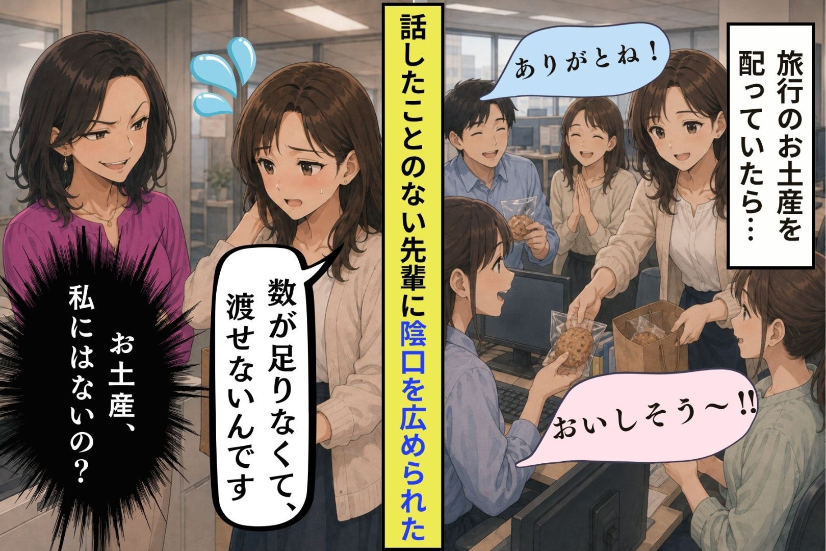 「数が足りなくて、渡せないんです」手伝ってくれた人だけにお土産を配った私、職場で広がった陰口