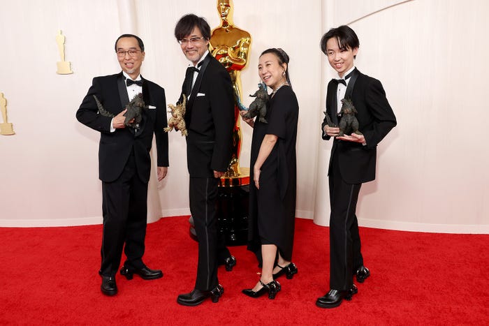 (上段左から)高橋正紀、山崎貴監督、渋谷紀世子、野島達司/photo by Getty Images