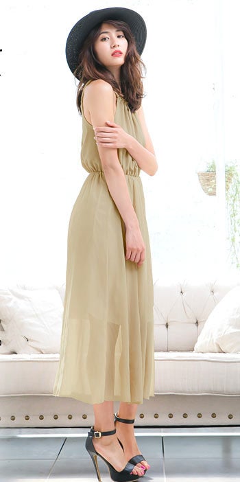 シフォンアメスリ☆2wayブラウジングマキシロングワンピース「神戸レタス」2790円（税込）