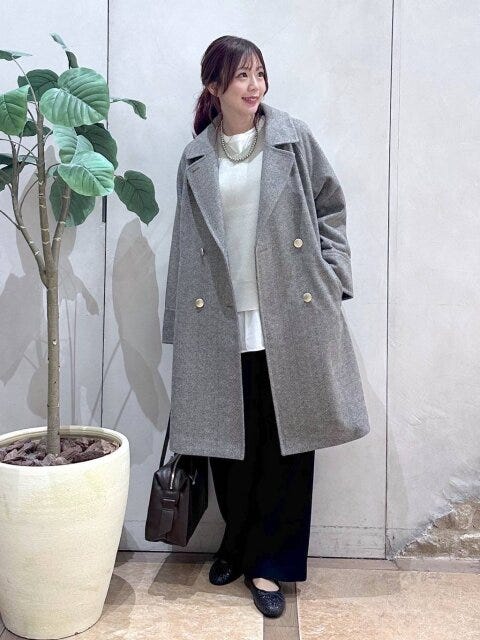 2025冬グローバルワーク軽やかストレッチ襟2WAYコート