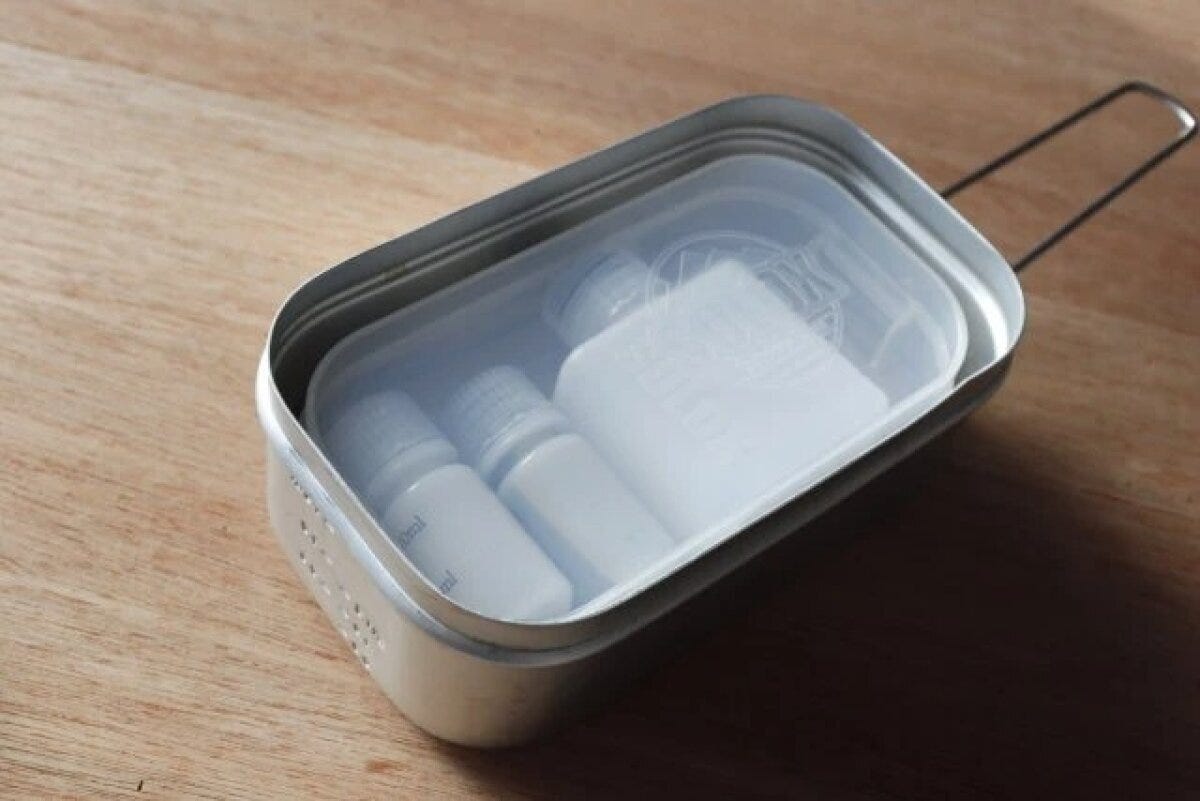 ダイソー　メスティンに入るクリアケース　使用例