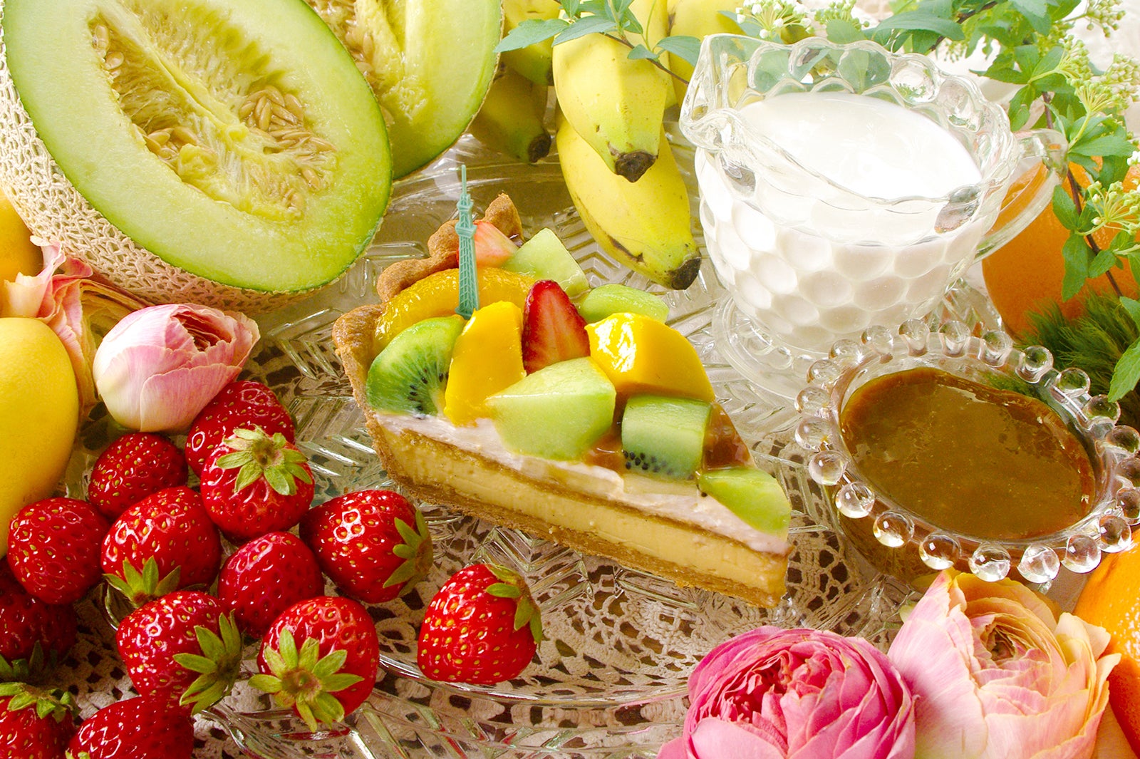 ミルクプリンとフルーツのタルト