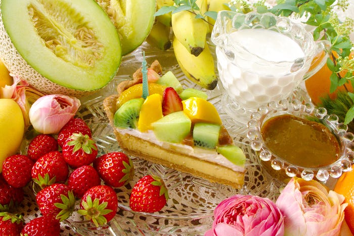 ミルクプリンとフルーツのタルト