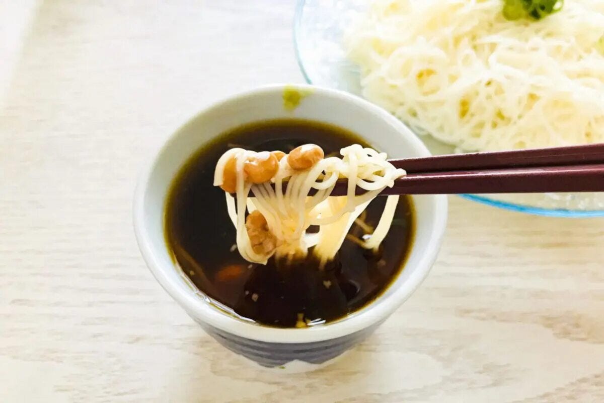 納豆わさびそうめん