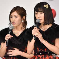 写真は「第67回 NHK紅白歌合戦」出場歌手発表記者会見より／AKB48（左から）渡辺麻友、横山由依（C）モデルプレス