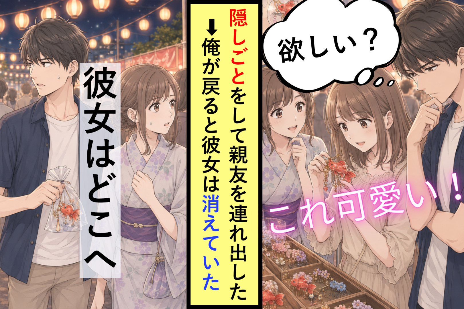 隠しごとをして親友を連れ出した俺が、戻ると彼女は消えていた
