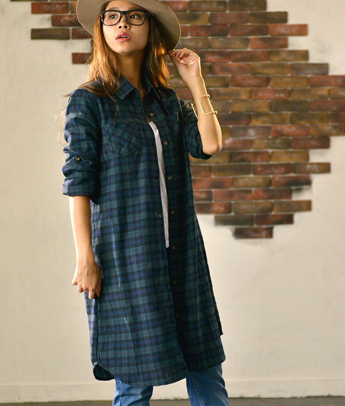 大人可愛いチェックシャツワンピース「coca」2,690円（税込）／画像提供：coca