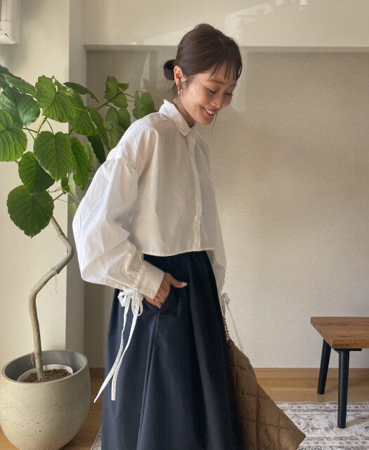 ユニクロ　ボリュームロングスカート　着回し　着用