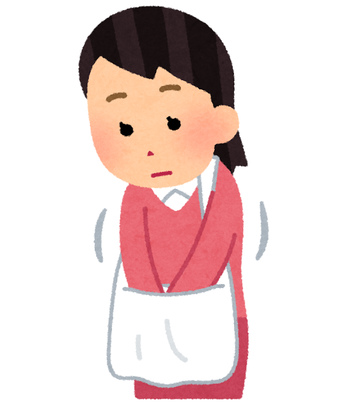 カバンの中を探す人のイラスト（女性）