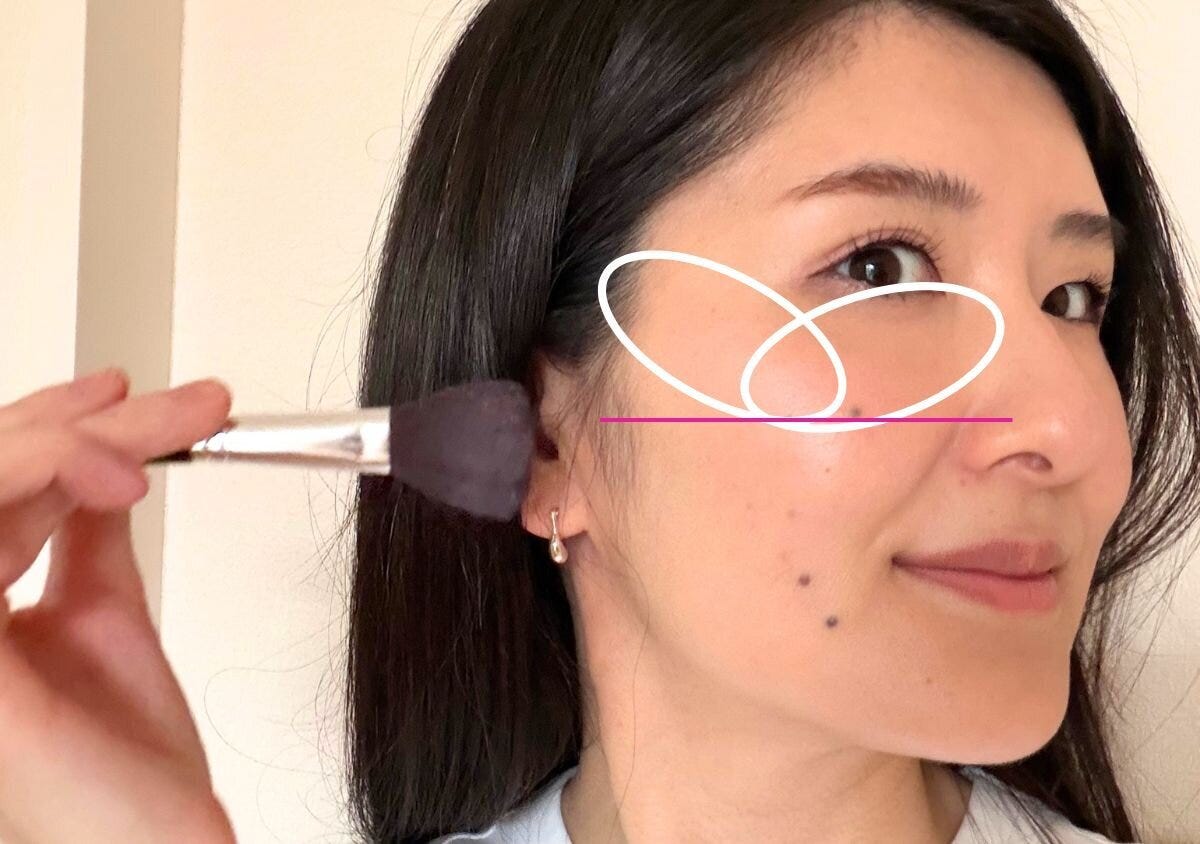 ベース顔さん向け高い位置ハート形チーク