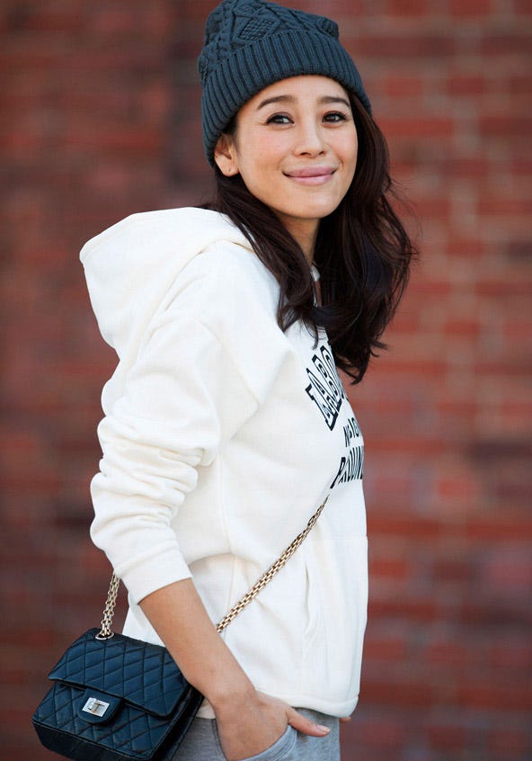 【SET】畦クルーネックニットプルオーバー+ストレッチデニムスキニーパンツ「STYLEST」6,050円(税別)/画像提供:STYLEST