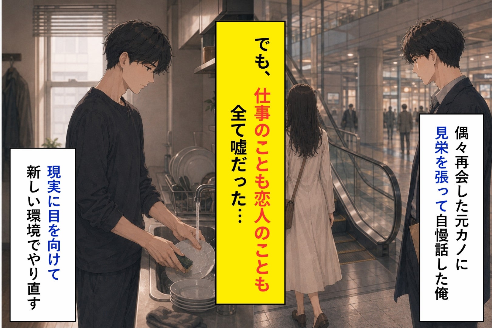 ２年ぶりに会った元カノの前で背伸びをした俺が、帰り道に気づいたこと