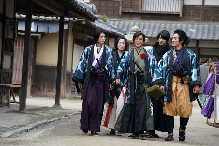 (左から)杢代和人、奥智哉、永田崇人、前田拳太郎、羽谷翔太「君とゆきて咲く~新選組青春録~」第10話より(C)テレビ朝日