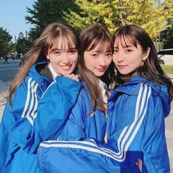 石川恋、トラウデン直美・宮本茉由との“ほっぺた密着3ショット”