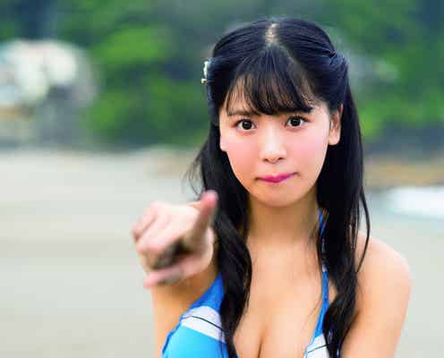 NMB48安田桃寧、ビキニで美バスト披露 メイド風水着も