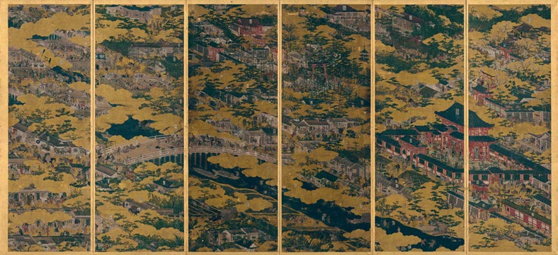 重要文化財「洛中洛外図屏風」（右側）