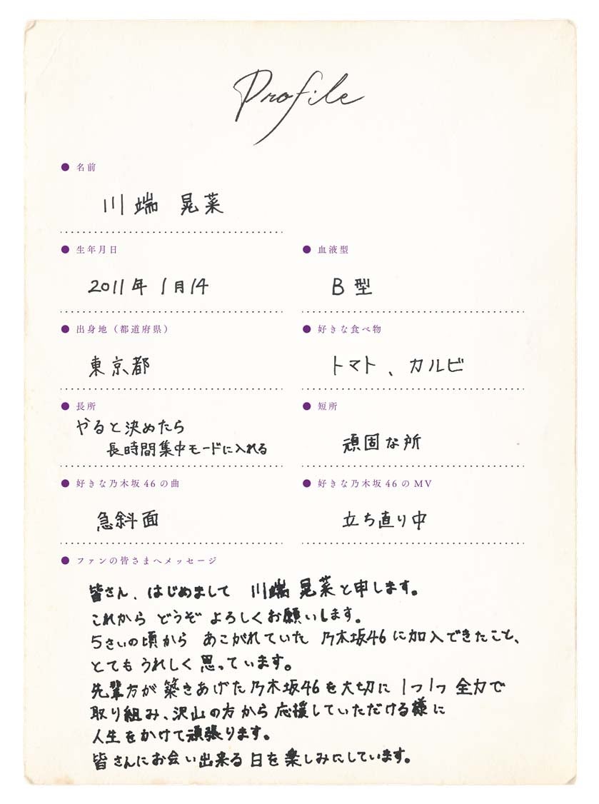 川端晃菜プロフィール（提供写真）