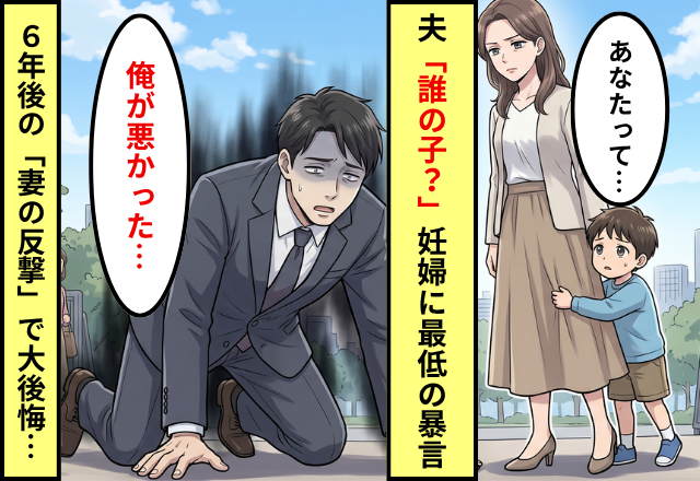 「誰の子？」妊娠判明時に暴言を吐いた夫。しかし⇒6年越しの【妻の反撃】で、夫が崩れ落ちた話