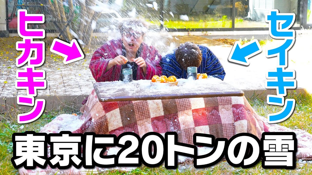 【SeikinTV】総額370円分！？ヒカキンの20億円ハウスに20トンの雪を降らせてみた