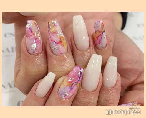 春満点のカラフルネイルまとめ 塗りかけネイルやインクネイルなど