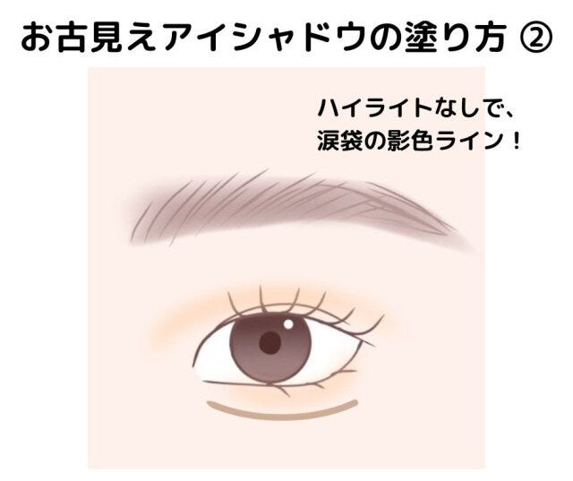 お古見え　アイシャドウの塗り方②