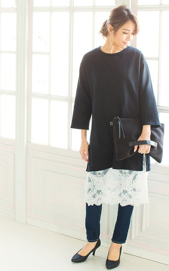 サイドスリットレイヤードワンピース「Re:EDIT by GALSTAR」3,198円（税込）／画像提供：Re:EDIT by GALSTAR