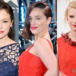 世界の美人女優3人／エミリア・クラーク（中央）、クレア・デインズ（右）、タチアナ・マズラニー（左／photo：Getty Images）【モデルプレス】