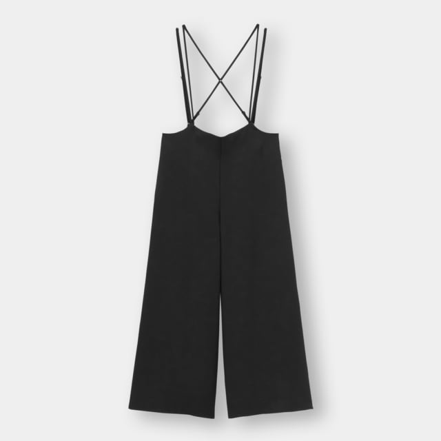 黒のサロペットワイドパンツ