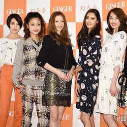 左から：絵美里、LIZA、西山茉希、香里奈、菜々緒、宮田聡子、伊藤ニーナ