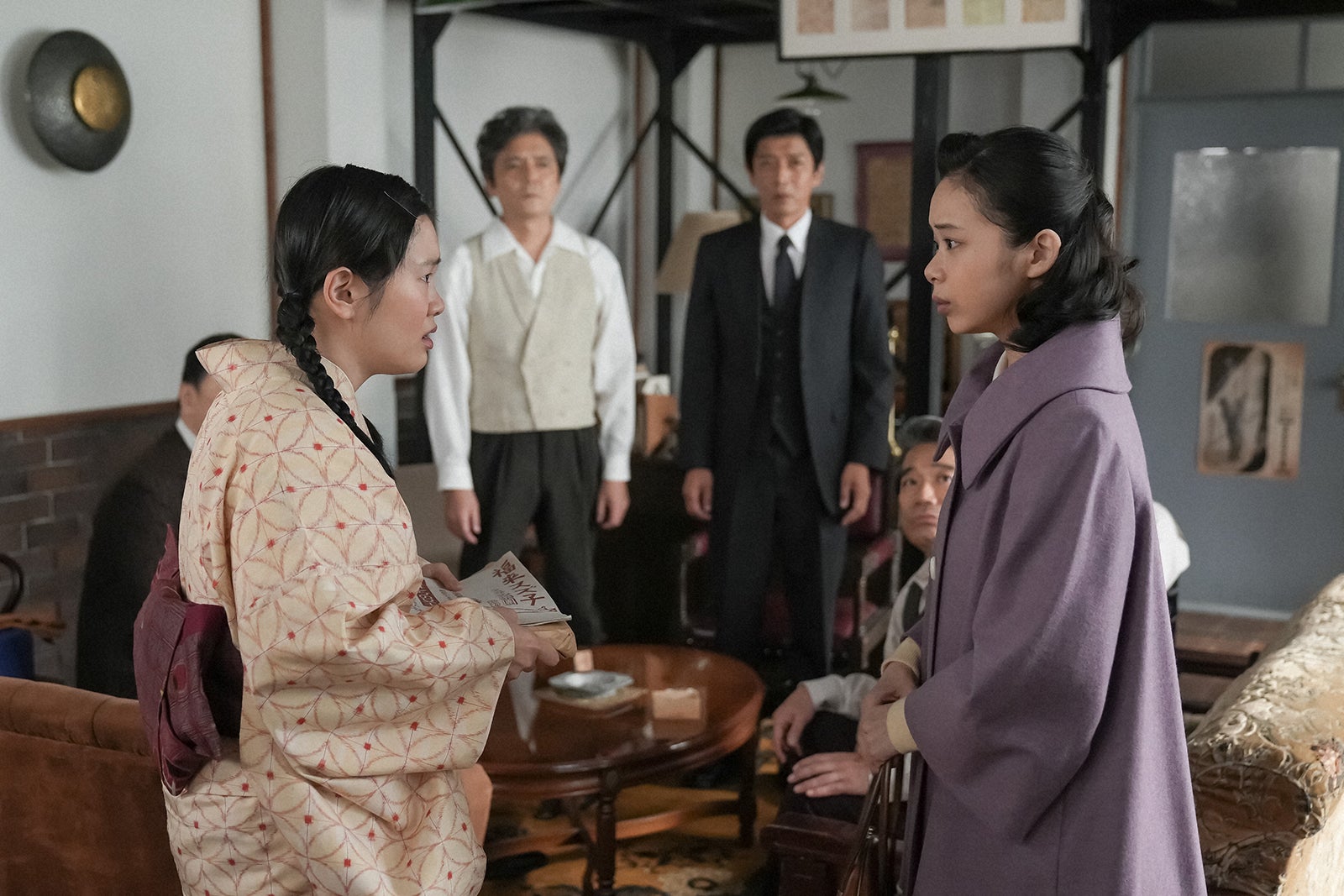 富田望生、陰山泰、村上新悟、国木田かっぱ、趣里「ブギウギ」第47話（C）NHK