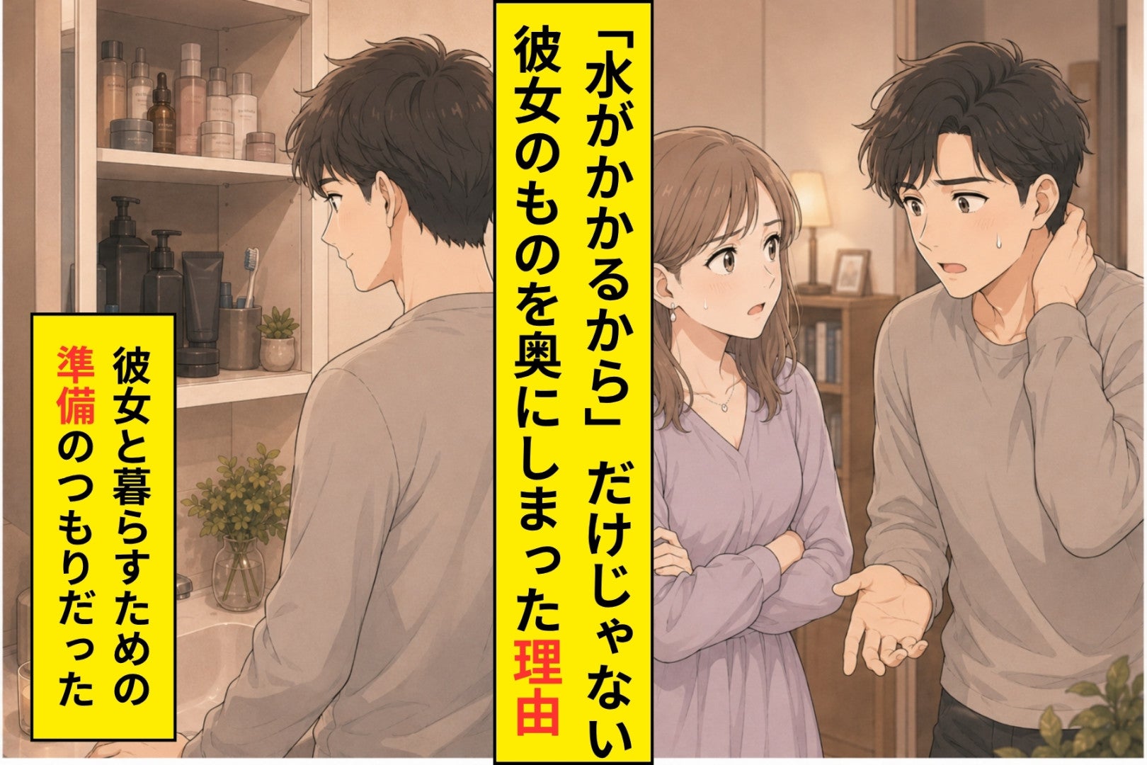 彼女の化粧品を洗面台の奥に移した僕が、その日言えずにいた本当の理由