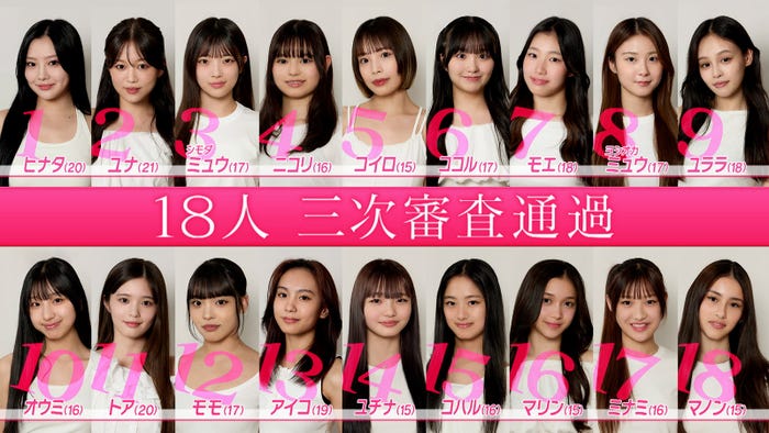 「ガルバト -GIRLS BATTLE AUDITION-」三次審査通過者(C)日本テレビ