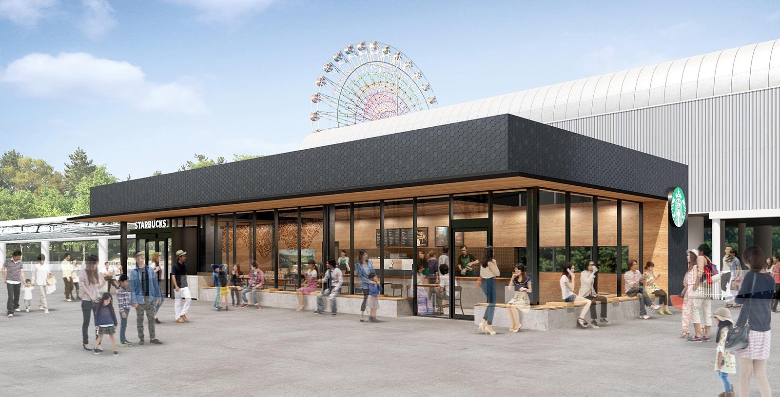 「スターバックス」パースイメージ／画像提供：富士急行