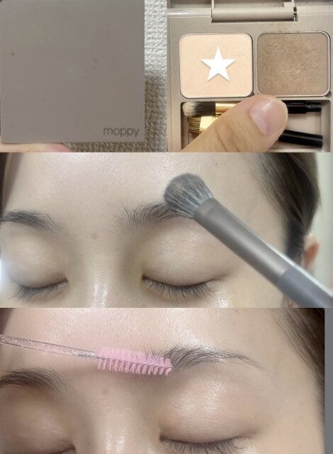 ベースを作る　眉周りと眉の中の油分をオフ