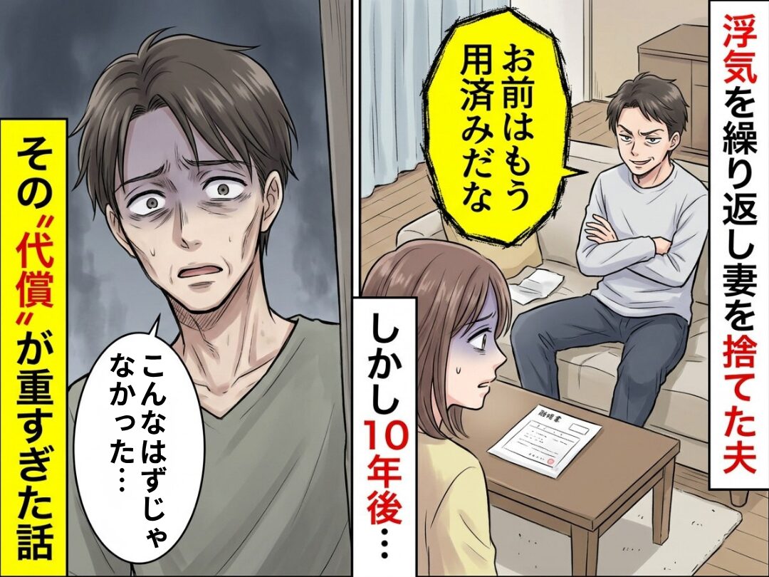 「お前は用済み」浮気を繰り返し妻を捨てた夫。しかし10年後⇒「こんなはずじゃなかった…」その“代償”が重すぎた話