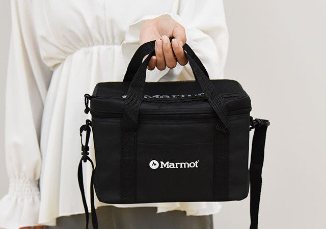 Marmot 保冷バッグ ムック本 付録 ムック本 付録 人気 おすすめ オススメ 宝島社 宝島 レビュー 開封レビュー 開封 便利 優秀 当たり 最高 傑作 Marmot マーモット 保冷バッグ 黒 ブラック 持ち手