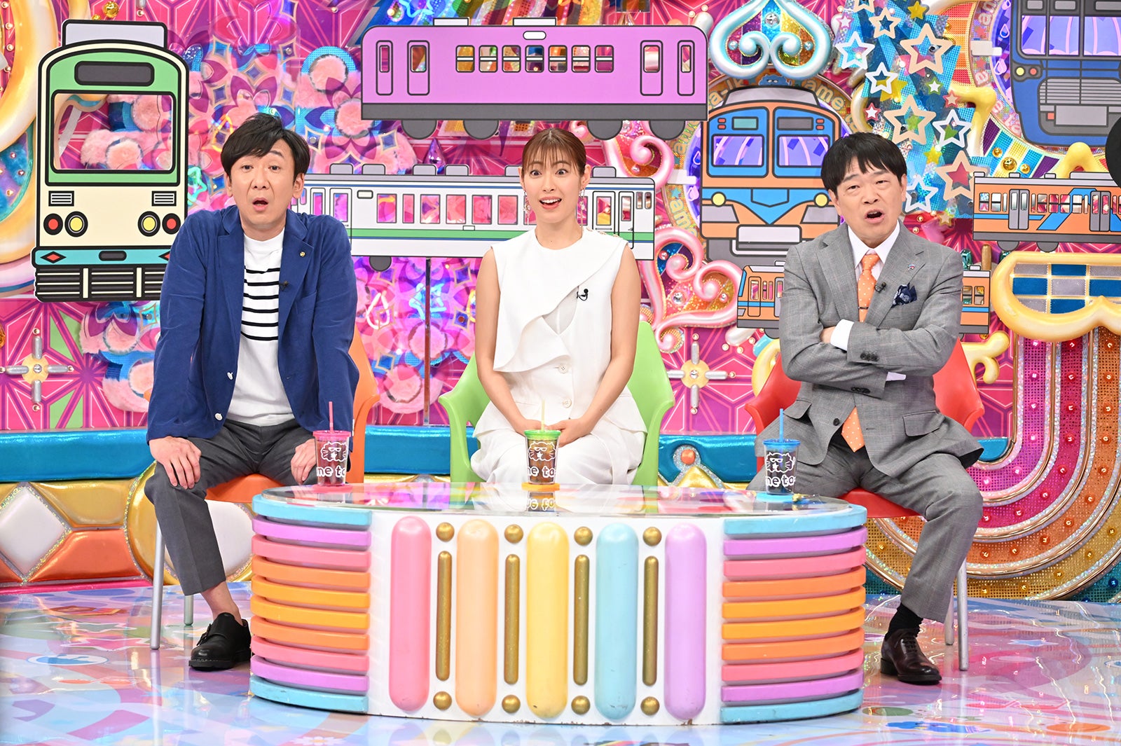 飯塚悟志、瀧本美織、蛍原徹（C）テレビ朝日