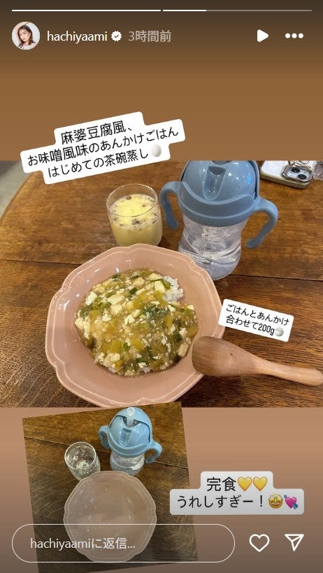 蜂谷晏海Instagramストーリーズより