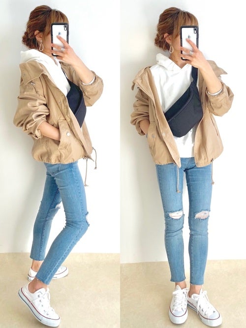 21年もウエストポーチで大人コーデを作る 大人女性のトレンドの着こなし方 モデルプレス