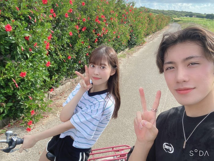 2人の距離が縮まった朝のサイクリングデート/キサラ、はやた(提供写真)