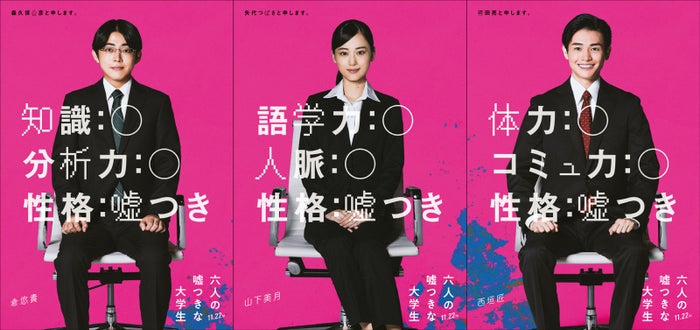 乃木坂46山下美月・倉悠貴・西垣匠が“嘘つきな大学生”役 山下はグループ卒業後初の映画出演作に＜六人の嘘つきな大学生＞
