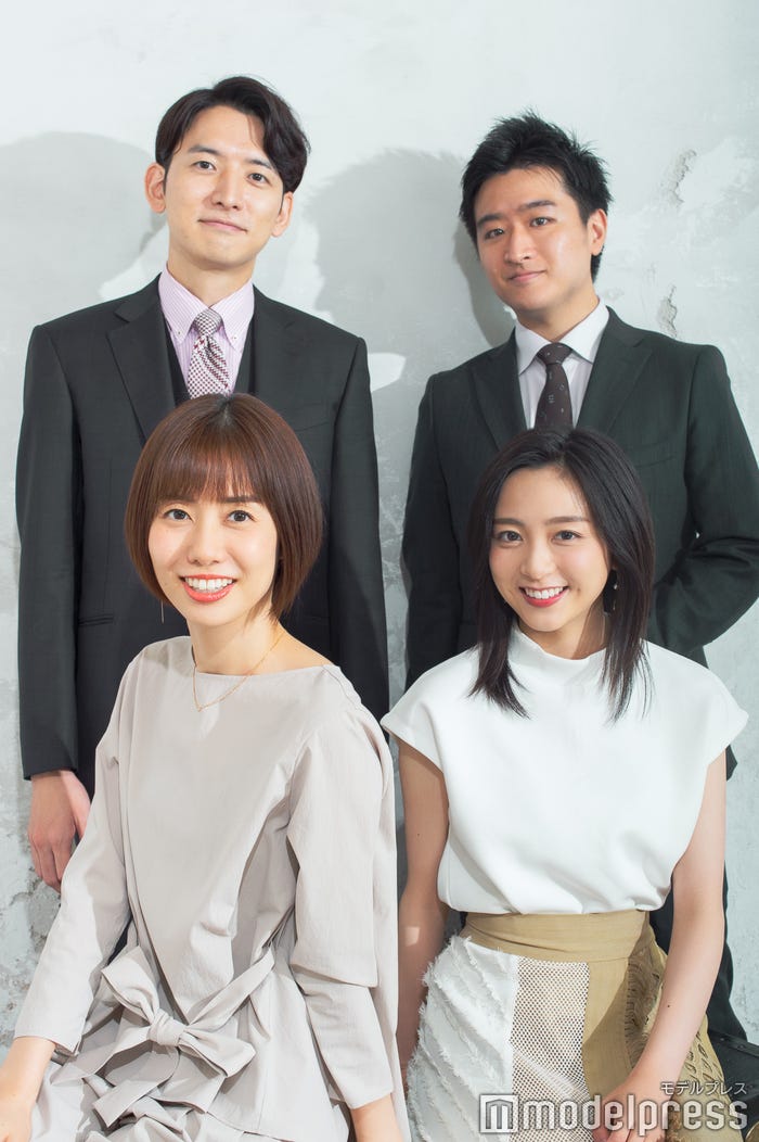 (上段)生田竜聖アナウンサー、藤井弘輝アナウンサー、(下段)山崎夕貴アナウンサー、佐久間みなみアナウンサー (C)モデルプレス