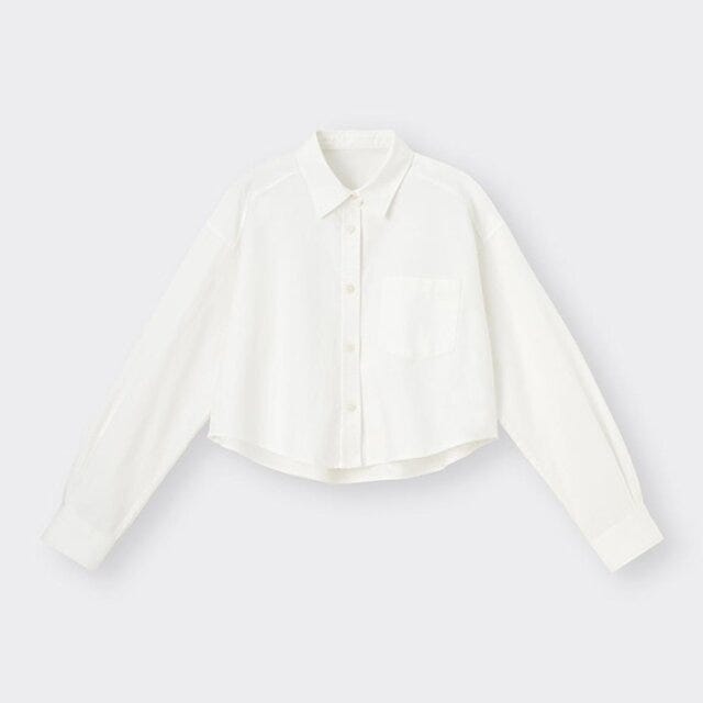 GU ブラフィールリブアメリカンスリーブワンピース 着回し 6style EccO イラスト GU オックスフォードショートシャツ