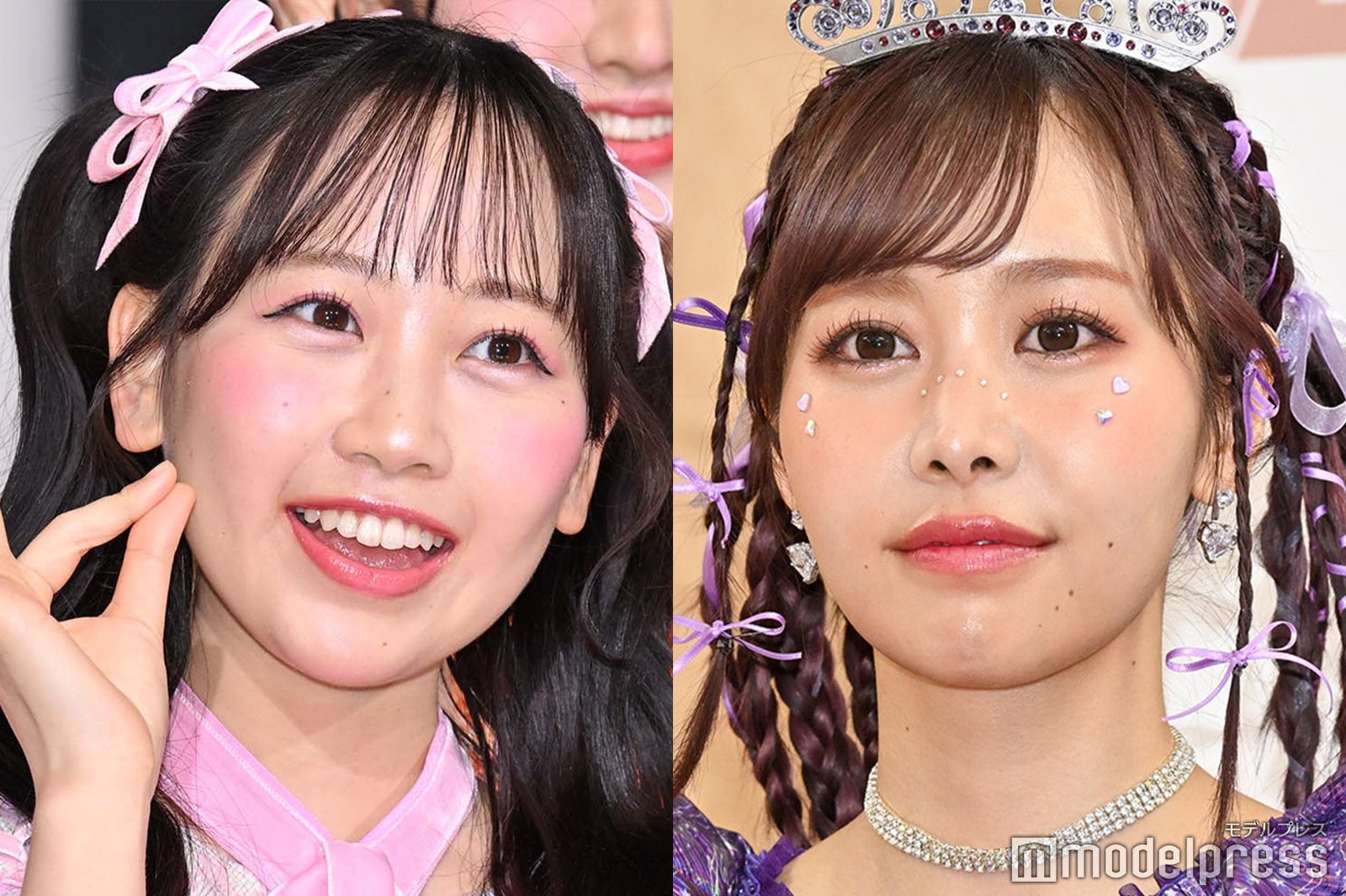m*n様 fruitszipper ペアチェキ　バレンタイン　松本かれん　仲川瑠 わたかわ ペア🎀🖤／ #仲川瑠夏 💜 #松本かれん 🩷 ふたりで踊り