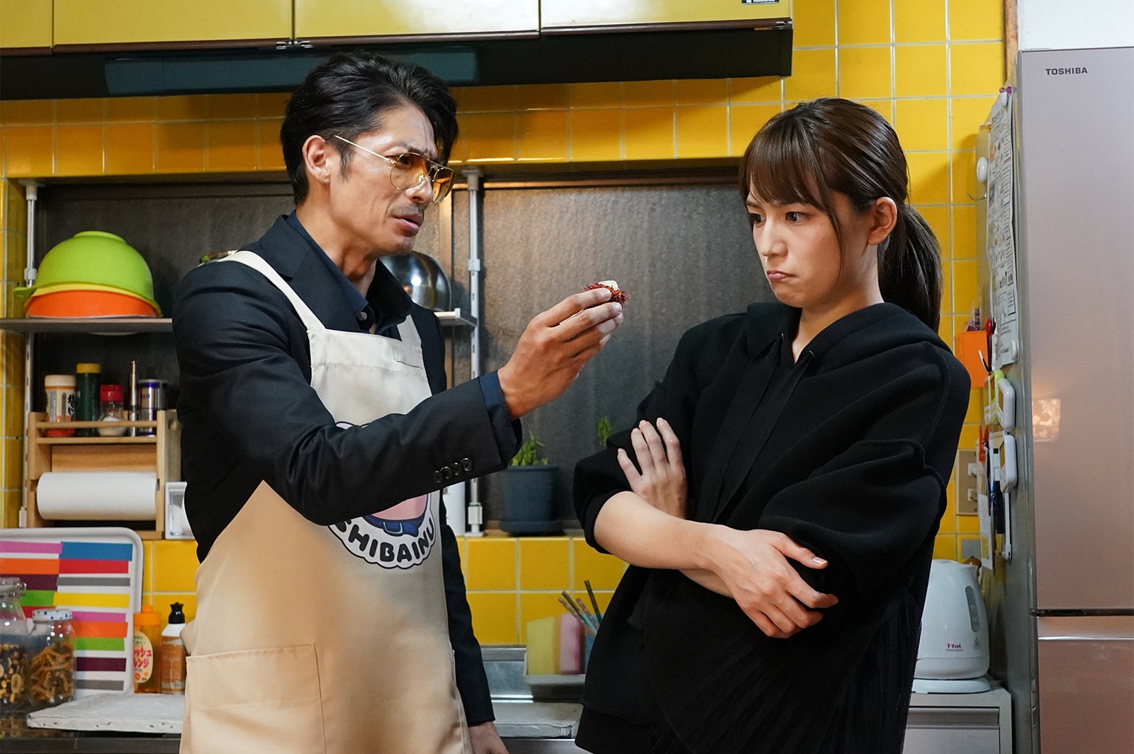 玉木宏、川口春奈／「極主夫道」第1話より（C）日本テレビ・読売テレビ