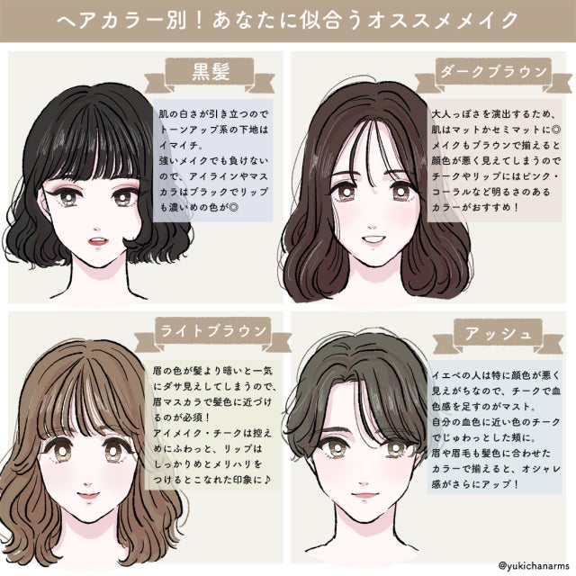 画像2 6 髪色で似合うメイクはこんなに違う 4つのヘアカラー別 垢抜けメイクのポイント モデルプレス