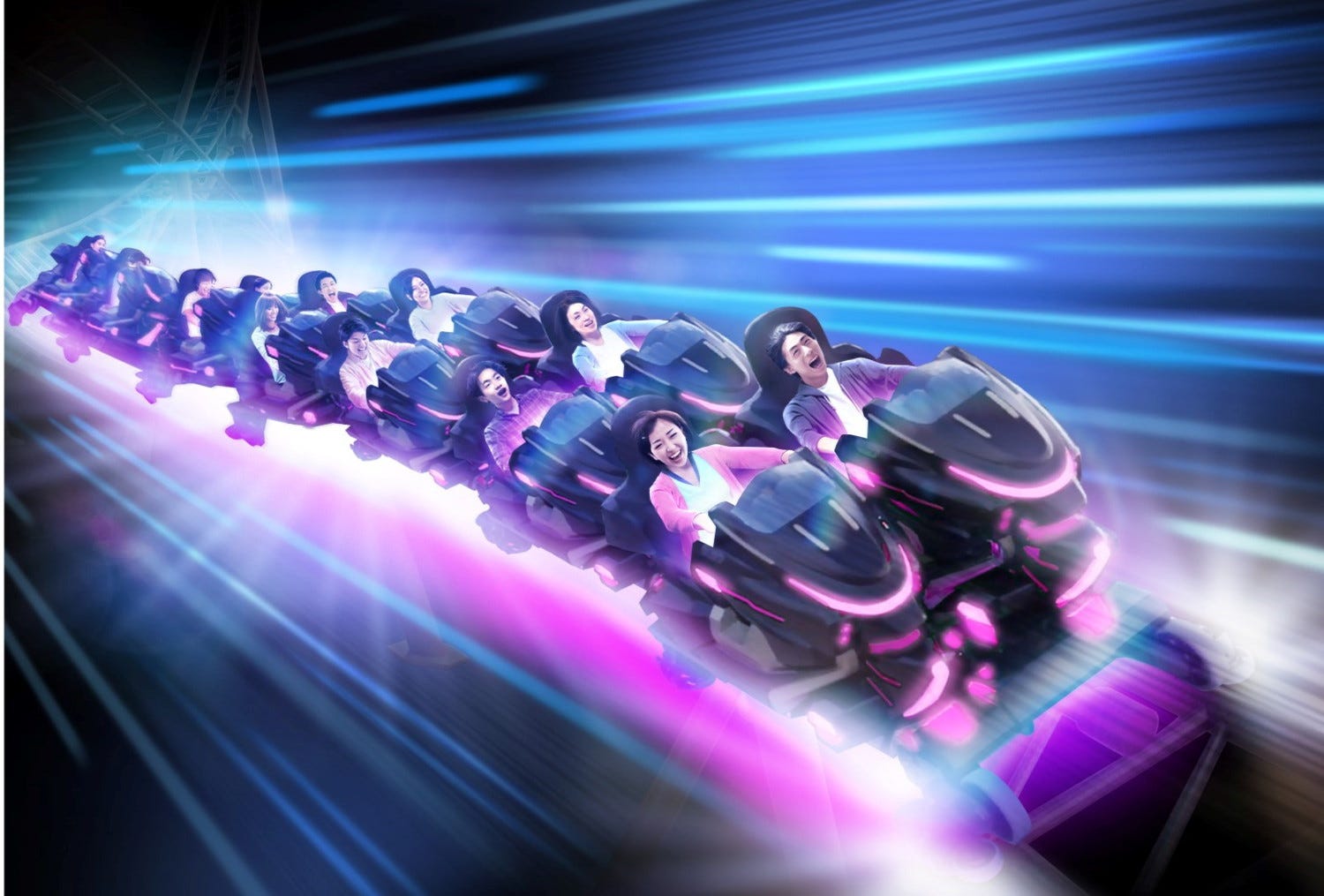 富士急ハイランド、総工費約45億円“バイク型”新コースター「ZOKKON(ぞっこん)」2023年7月導入